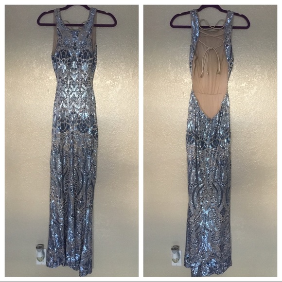 Camille La Vie Dresses & Skirts - Camille la vie blue sequin formal maxi dress Sz 4